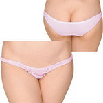 リボンオーナメントポケット付きコットンハーフバック ピンク(ローター) リボンオーナメントポケット付きコットンハーフバック ピンク(ローター)