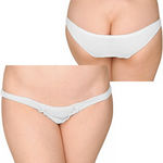 リボンオーナメントポケット付きコットンハーフバック ホワイト(ローター) リボンオーナメントポケット付きコットンハーフバック ホワイト(ローター)