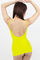 光沢ストレッチボディコン レモン